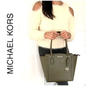 NWT authentic MK leather large ayden satchel